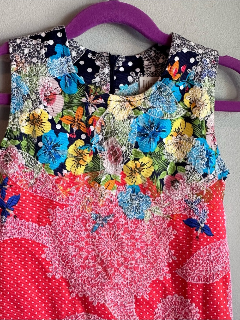 Lilax Floral Embroidered Cotton Sleeveless Dress - Picture 6 of 6